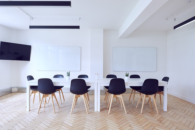 Chairs around table